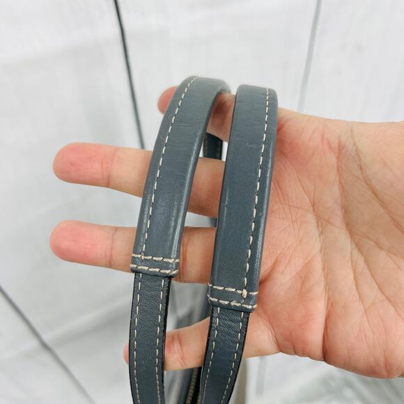 Coach gray signature stripe canvas leather tote shoulder bag purse F1126-F18365 - Picture 10 of 14